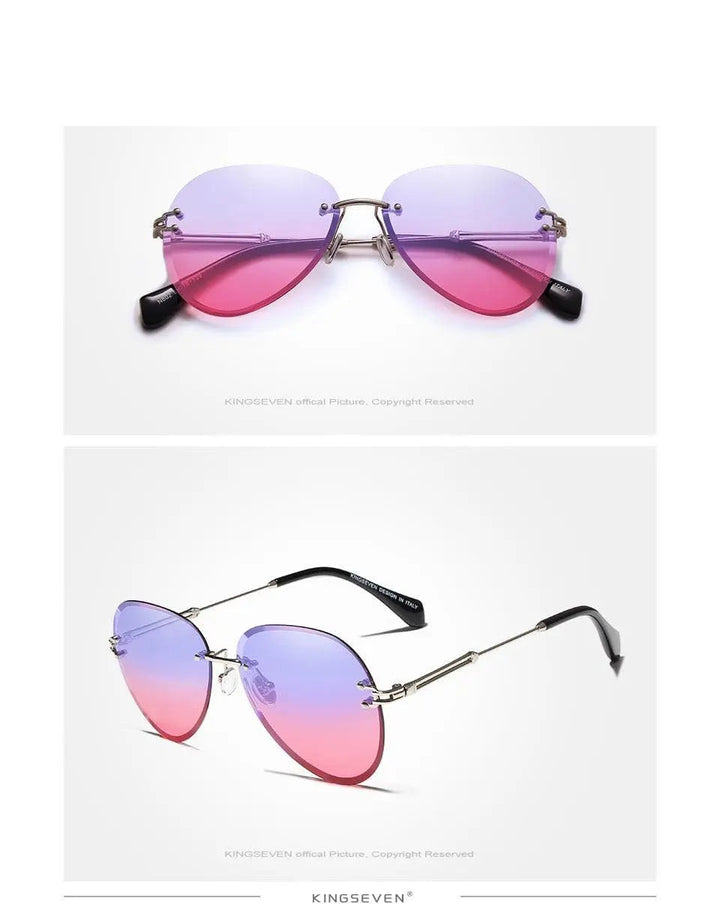 Kingseven Rimless Women Sunglasses Gradient N802Ns