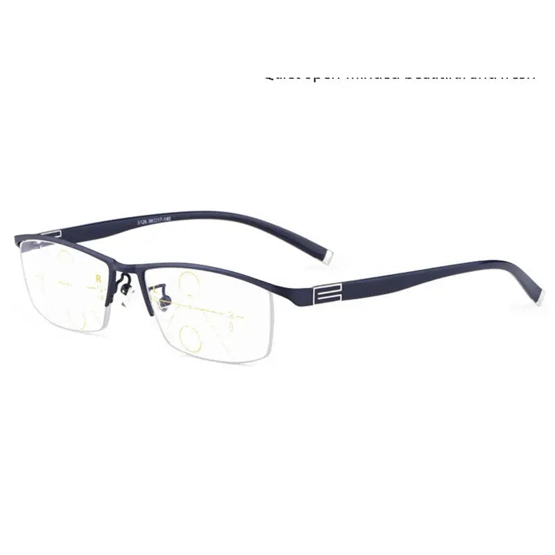 Handoer Unisex Semi Rim Square Alloy Progressive Reading Glasses 56170