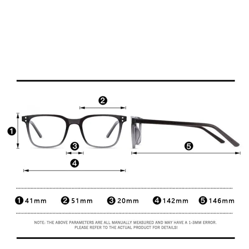 Kansept Unisex Full Rim Square Tr 90 Alloy Reading Glasses 25007