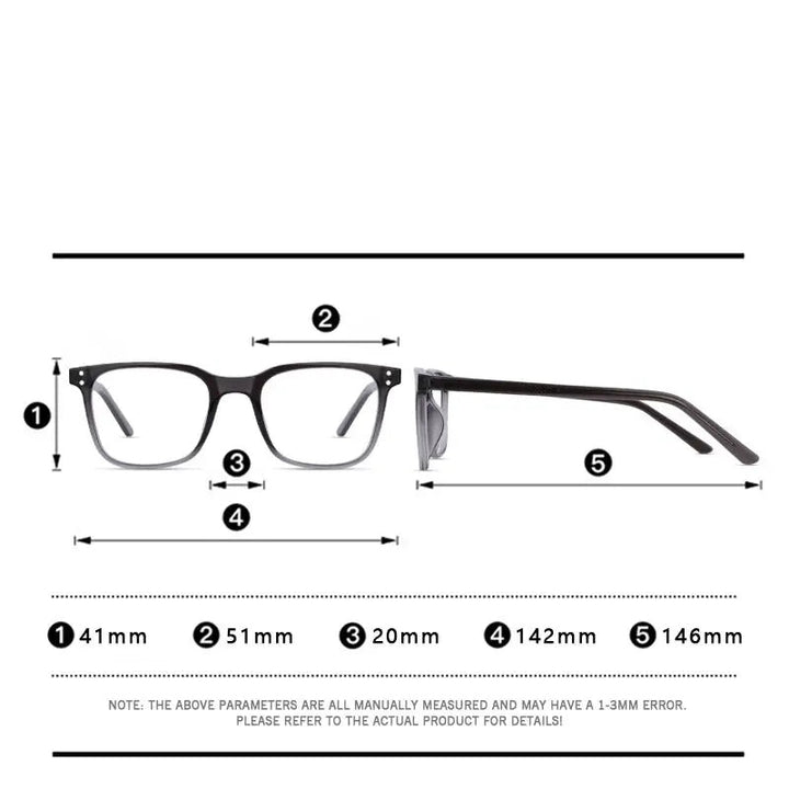 Kansept Unisex Full Rim Square Tr 90 Alloy Reading Glasses 25007