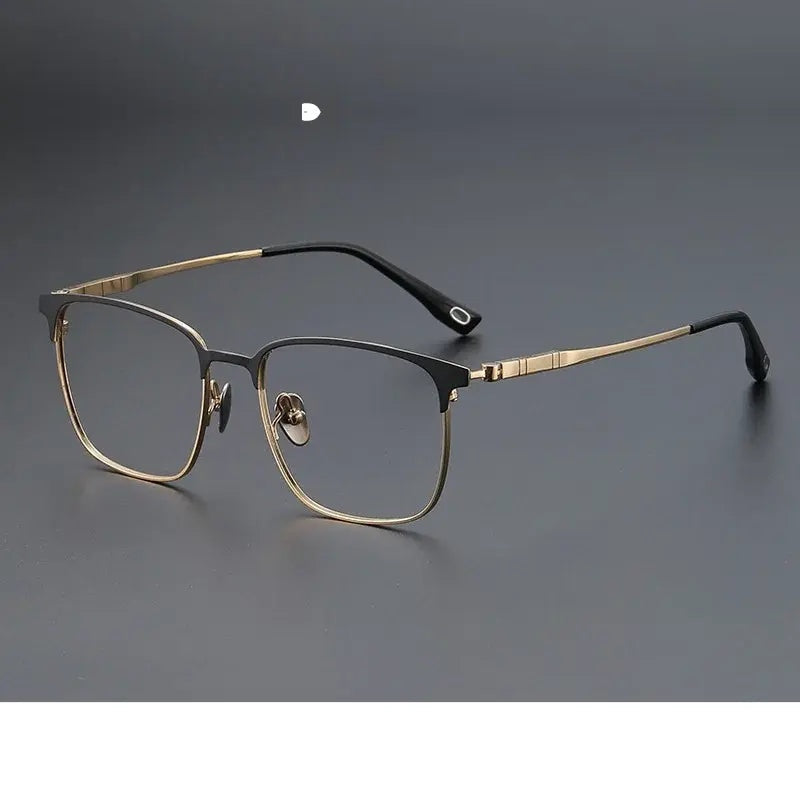 Momoja Unisex Full Rim Big Square Tr 90 Titanium Eyeglasses 770806
