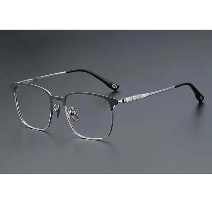 Momoja Unisex Full Rim Big Square Tr 90 Titanium Eyeglasses 770806