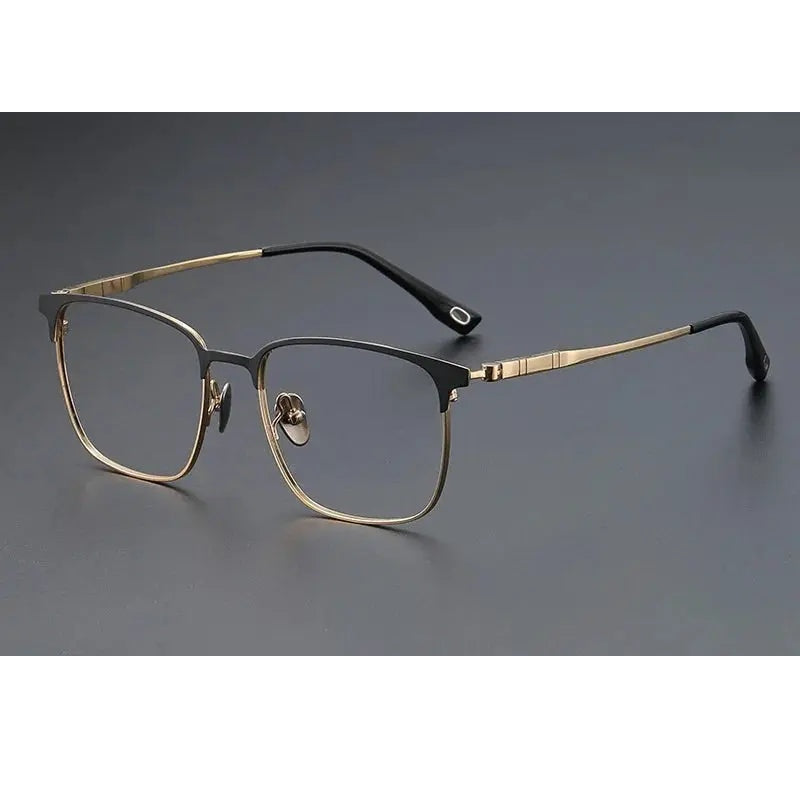 Momoja Unisex Full Rim Big Square Tr 90 Titanium Eyeglasses 770806