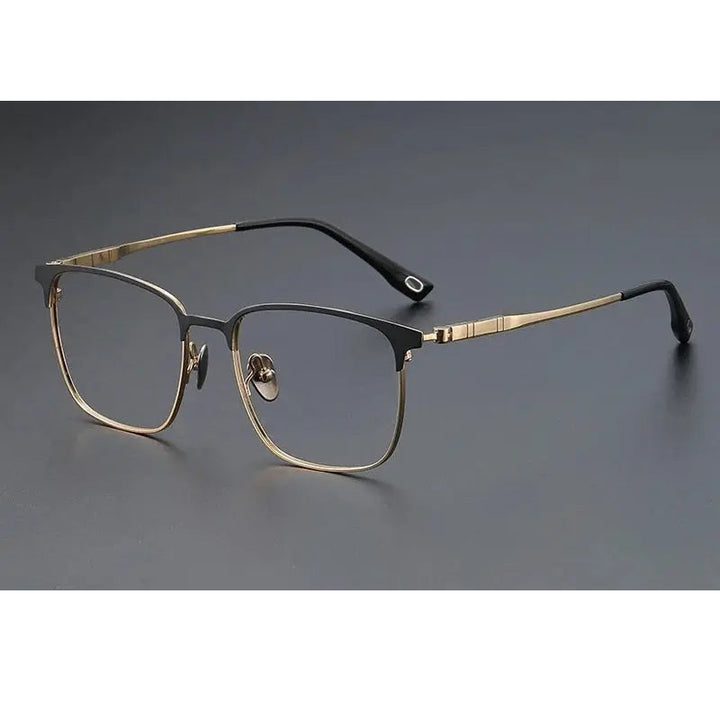 Momoja Unisex Full Rim Big Square Tr 90 Titanium Eyeglasses 770806