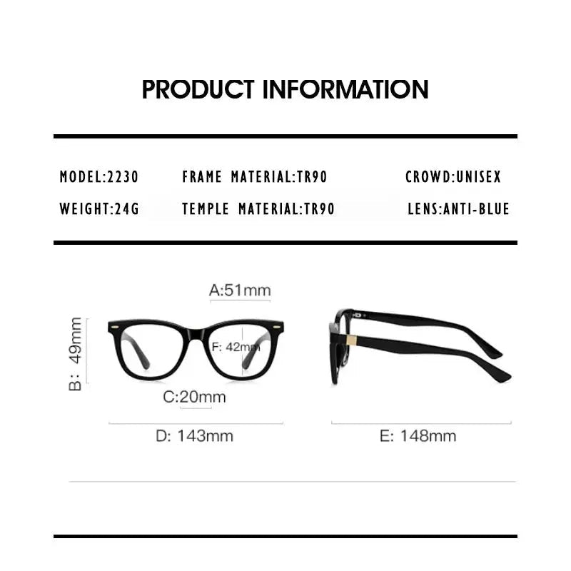 Kansept Unisex Full Rim Square Tr 90 Alloy Reading Glasses 442230