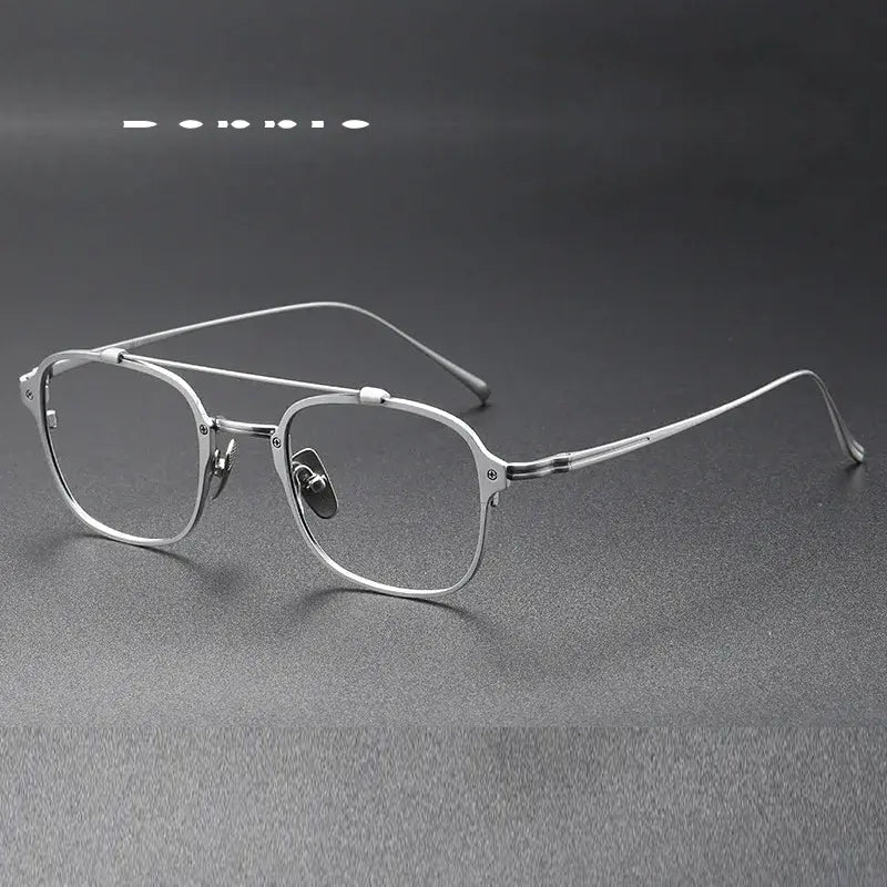 Bobbie Unisex Full Rim Square Double Bridge Titanium Eyeglasses 671319