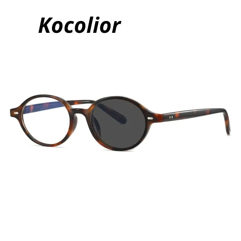 Kocolior Unisex Full Rim Round PC Tr 90 Alloy Photochromic Reading Glasses 512297