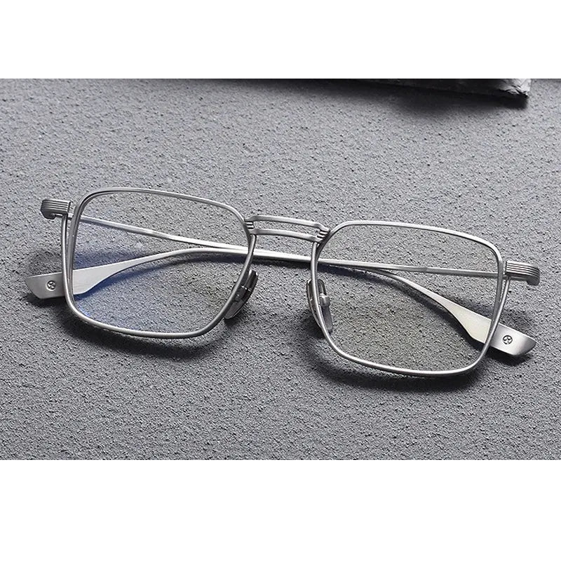 Kansept Unisex Full Rim Square Double Bridge Titanium Reading Glasses 628125