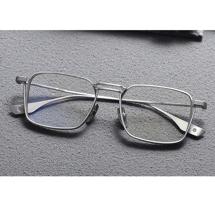 Kansept Unisex Full Rim Square Double Bridge Titanium Reading Glasses 628125