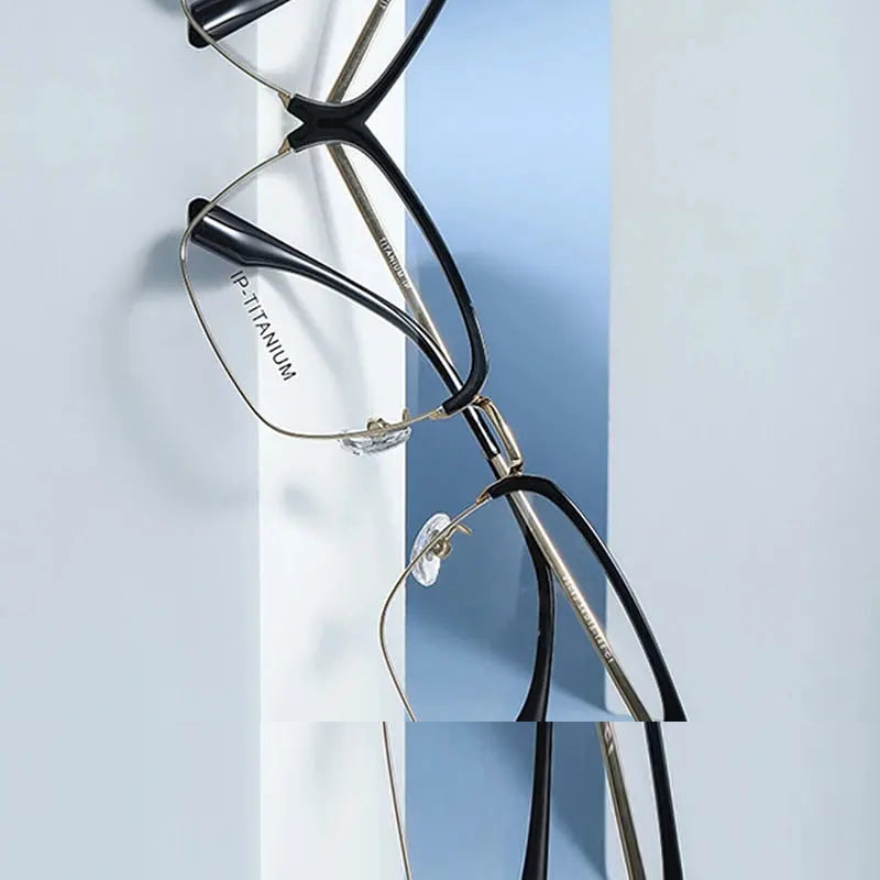 Chashma Unisex Full Rim Square Acetate Titanium Eyeglasses 798601