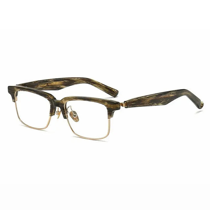 Aimee Unisex Full Rim Square Titanium Acetate Eyeglasses 478193