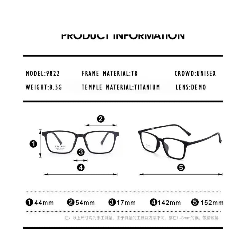 Kansept Unisex Full Rim Square Tr 90 Titanium Frames 982200