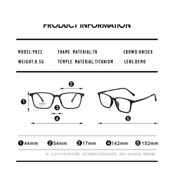 Kansept Unisex Full Rim Square Tr 90 Titanium Frames 982200