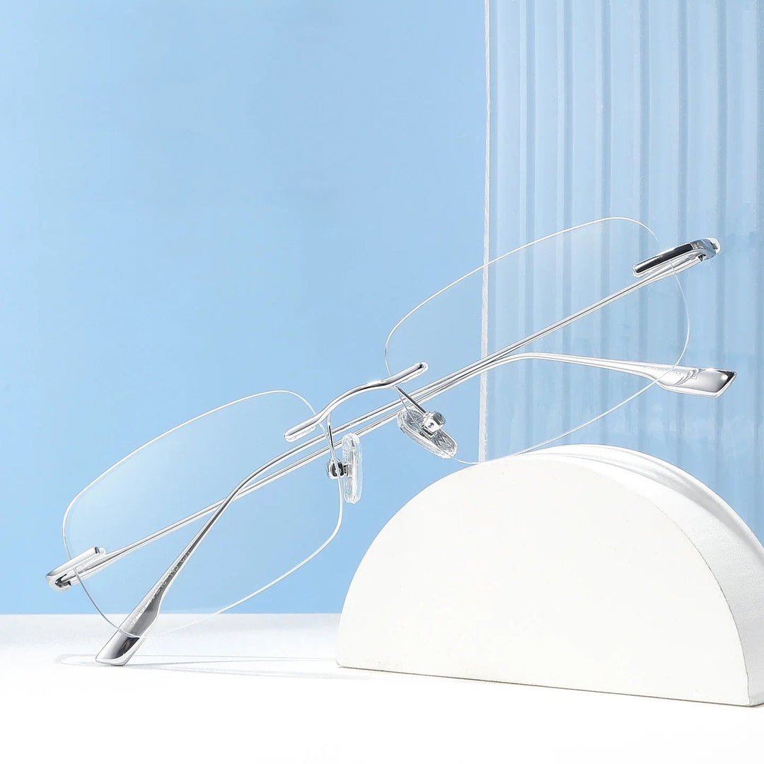 Bclear Women Rimless Square Titanium Eyeglasses SM-1135-63
