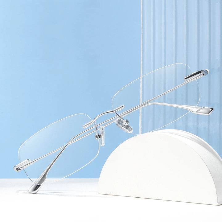 Bclear Women Rimless Square Titanium Eyeglasses SM-1135-63