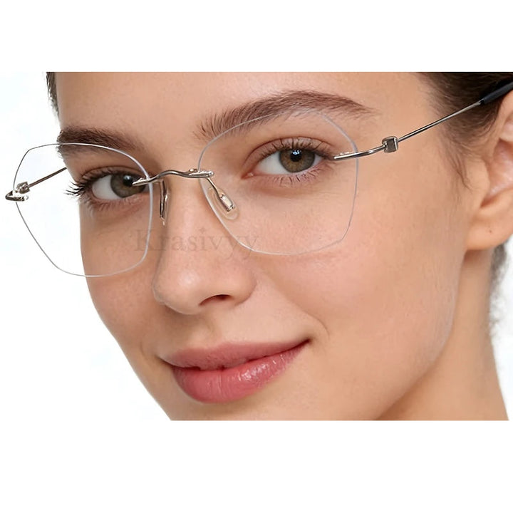 Krasivyy Unisex Rimless Titanium Prescription Eyeglasses KR5024
