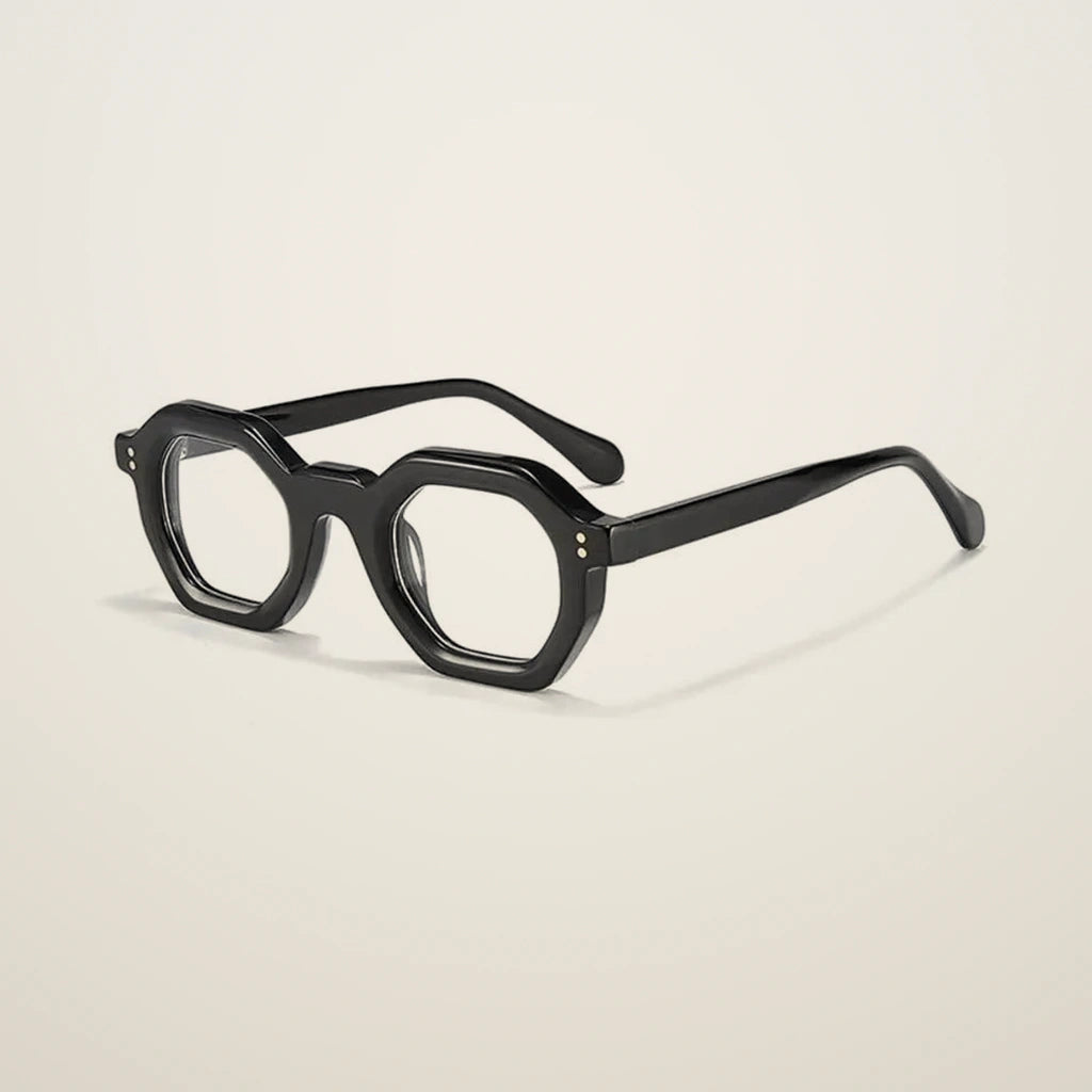 Gatenac Unisex Full Rim Flat Top Oval Acetate Reading Glasses 29002 - C1