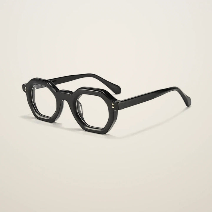 Gatenac Unisex Full Rim Flat Top Oval Acetate Reading Glasses 29002 - C1