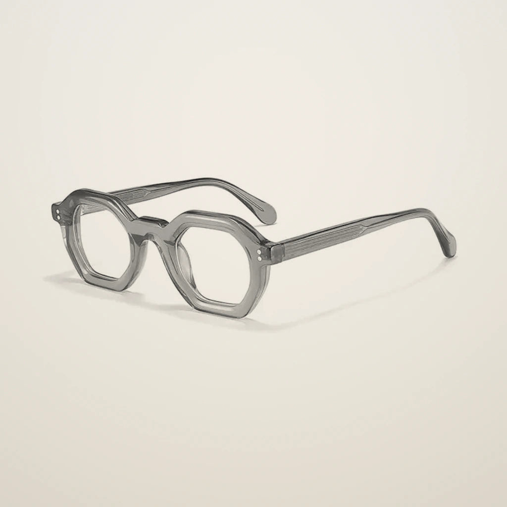 Gatenac Unisex Full Rim Flat Top Oval Acetate Reading Glasses 29002 - C3