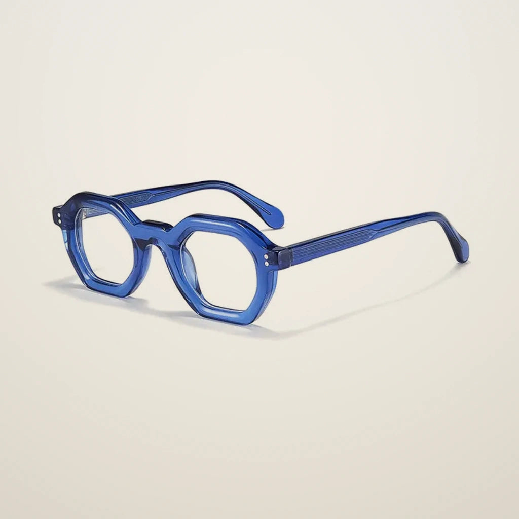 Gatenac Unisex Full Rim Flat Top Oval Acetate Reading Glasses 29002 - C4