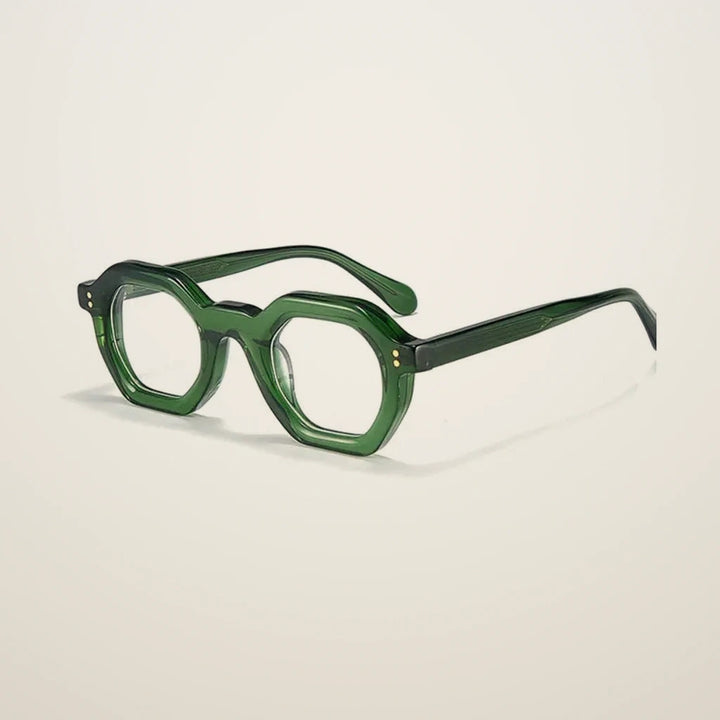 Gatenac Unisex Full Rim Flat Top Oval Acetate Reading Glasses 29002 - C5