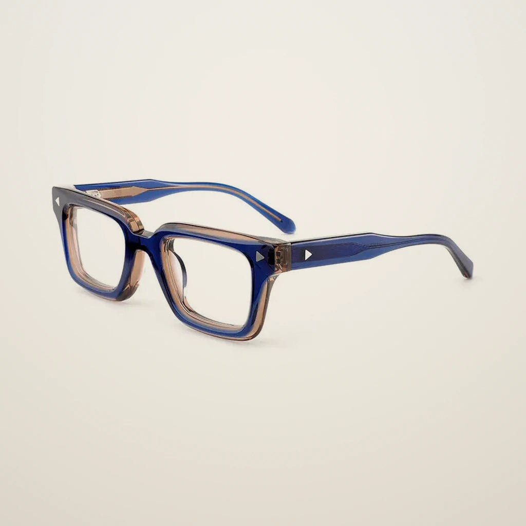 Gatenac Unisex Full Rim Square Brow Line Acetate Reading Glasses 66308 - C2