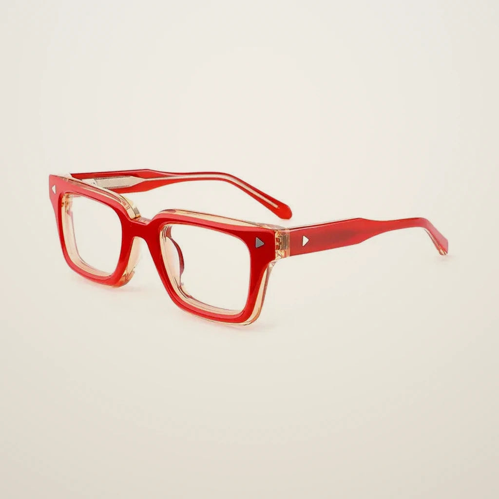 Gatenac Unisex Full Rim Square Brow Line Acetate Reading Glasses 66308 - C3