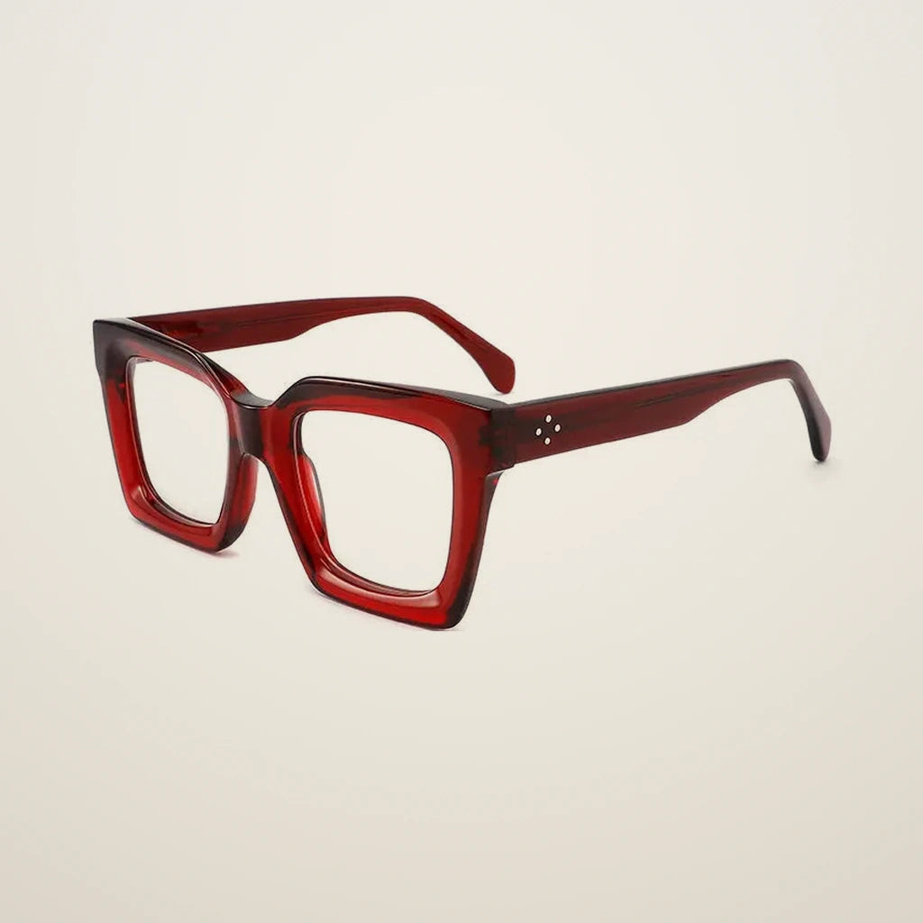 Gatenac Unisex Full Rim Square Acetate Reading Glasses 882215 - C4