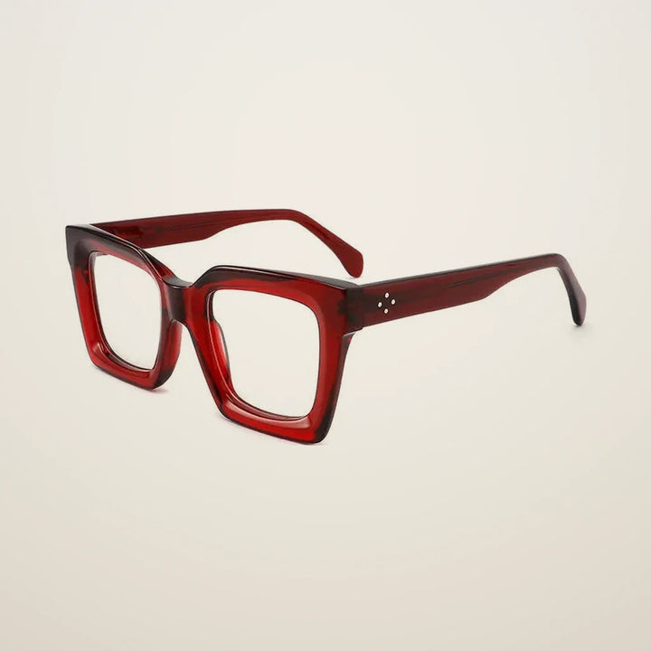 Gatenac Unisex Full Rim Square Acetate Reading Glasses 882215 - C4