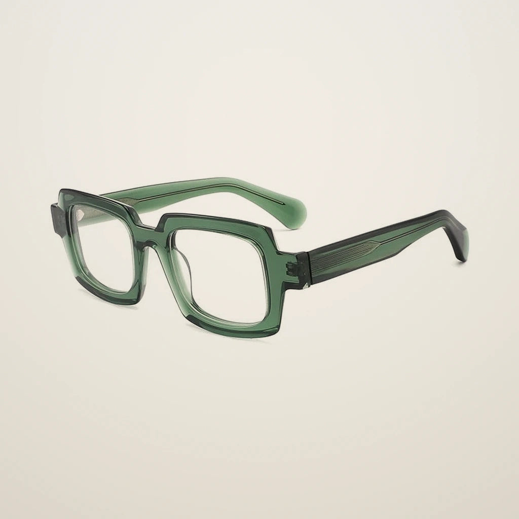 Gatenac Unisex Full Rim Big Square Acetate Reading Glasses 882219 - C4
