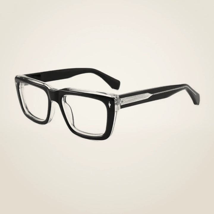 Gatenac Unisex Full Rim Square Brow Line Acetate Reading Glasses 882222 - C2
