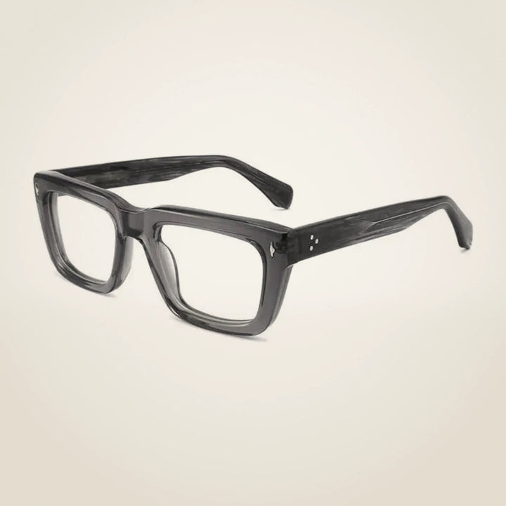 Gatenac Unisex Full Rim Square Brow Line Acetate Reading Glasses 882222 - C5