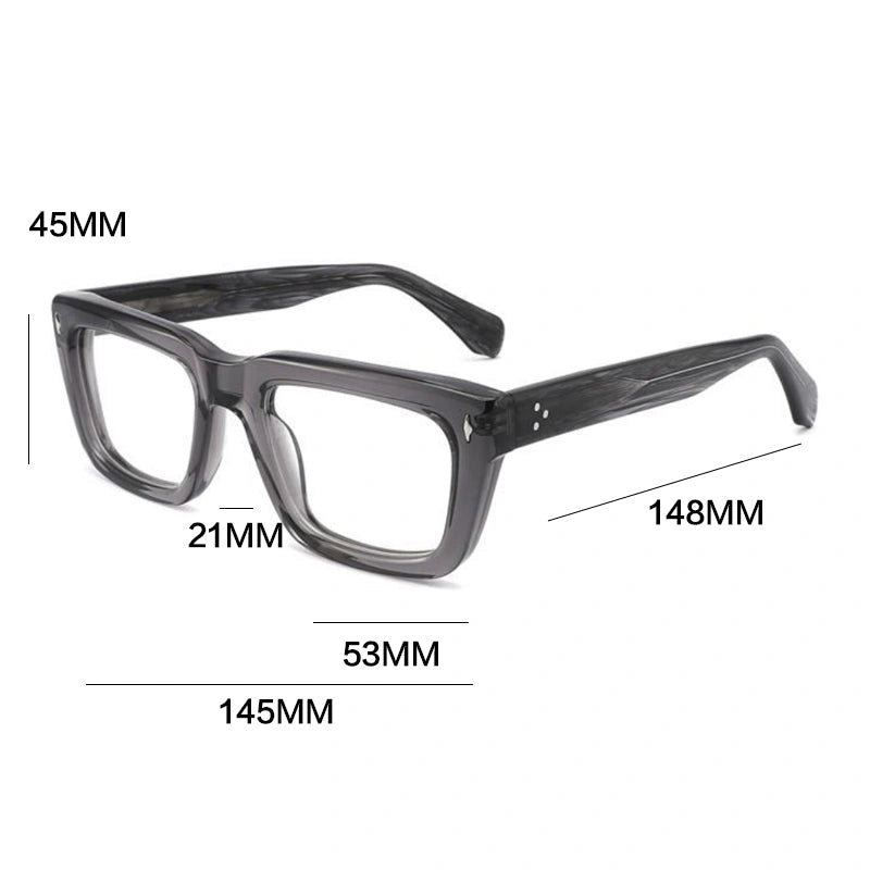 Gatenac Unisex Full Rim Square Brow Line Acetate Reading Glasses 882222 - Size Chart