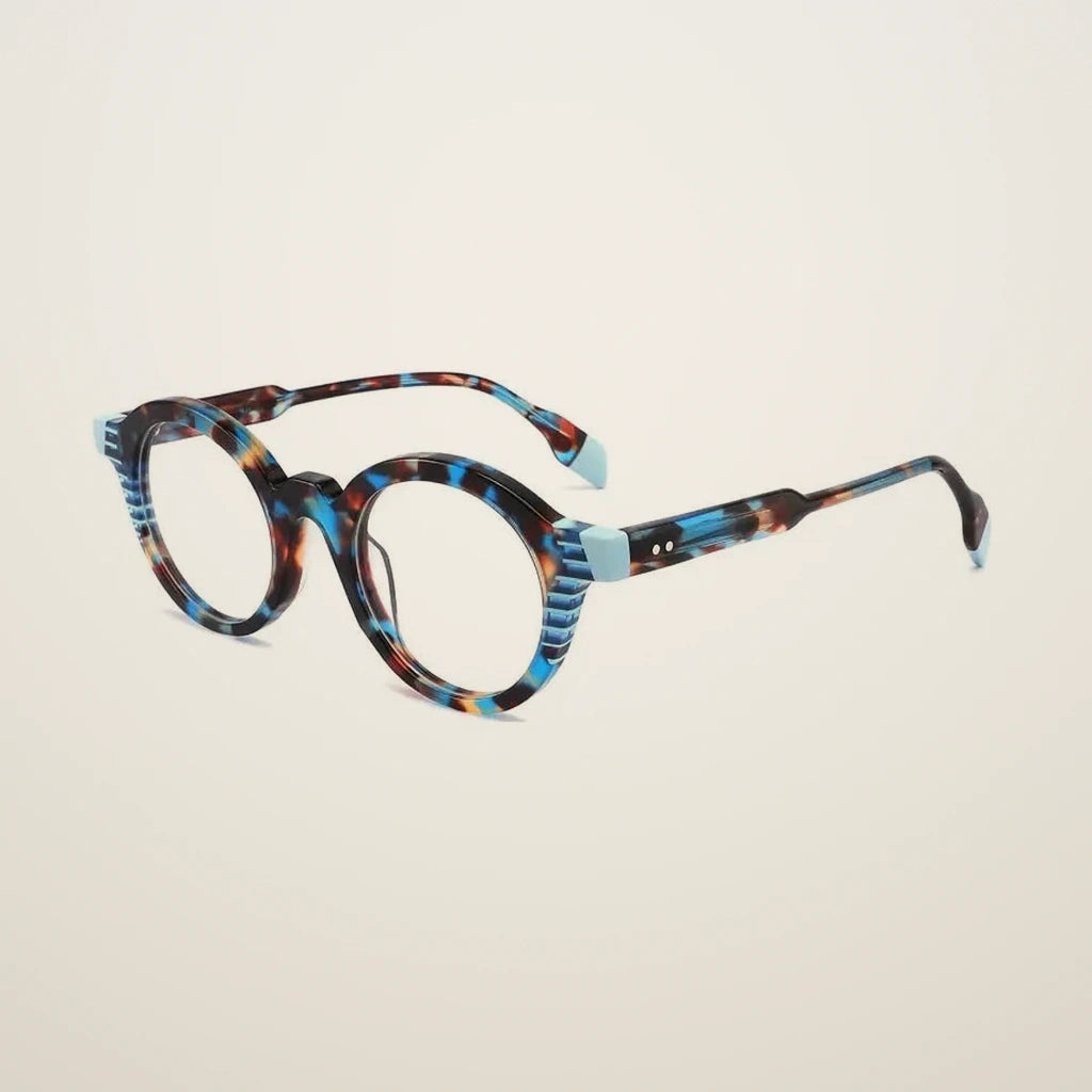 Gatenac Unisex Full Rim Oval Round Acetate Reading Glasses G1143 - C2