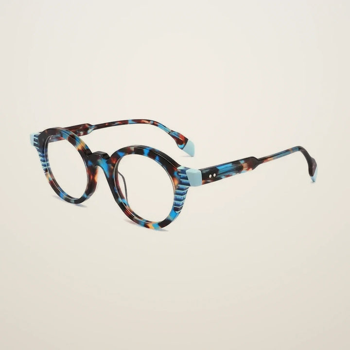 Gatenac Unisex Full Rim Oval Round Acetate Reading Glasses G1143 - C2