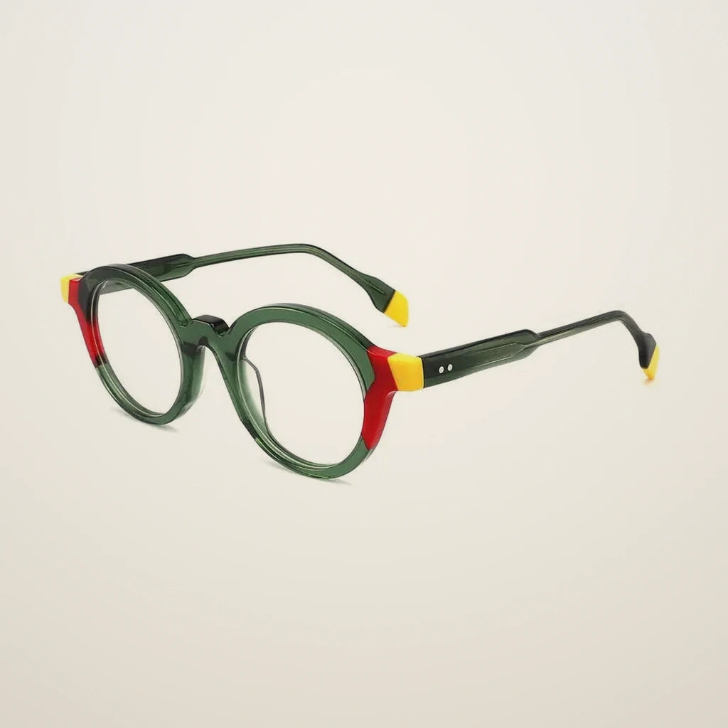Gatenac Unisex Full Rim Oval Round Acetate Reading Glasses G1143 - C3