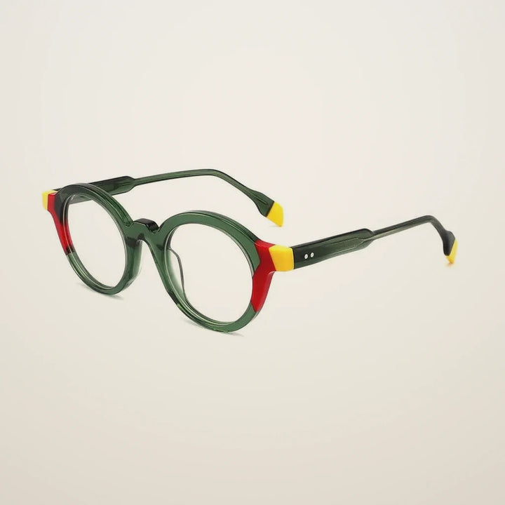 Gatenac Unisex Full Rim Oval Round Acetate Reading Glasses G1143 - C3