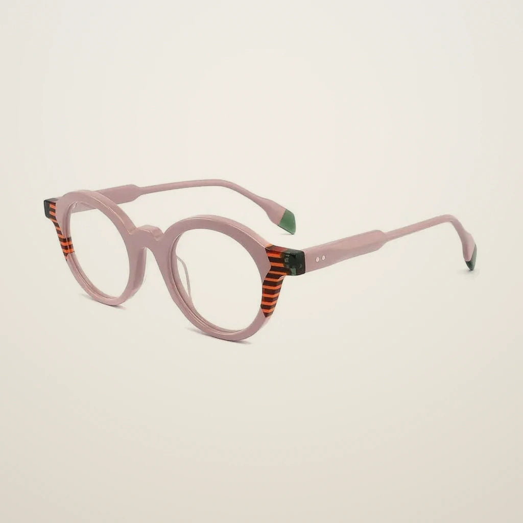 Gatenac Unisex Full Rim Oval Round Acetate Reading Glasses G1143 - C4