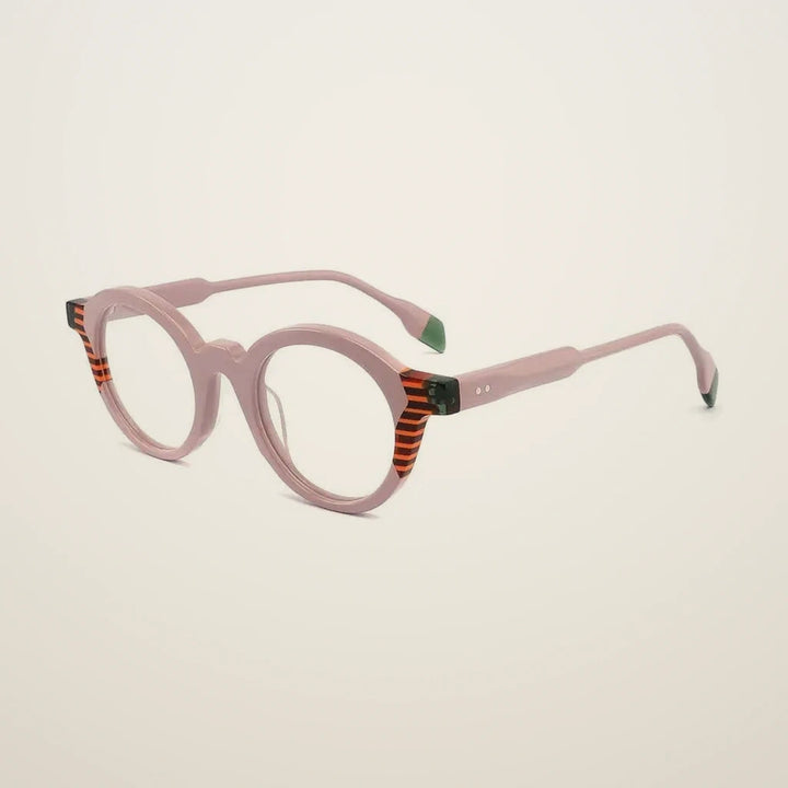 Gatenac Unisex Full Rim Oval Round Acetate Reading Glasses G1143 - C4