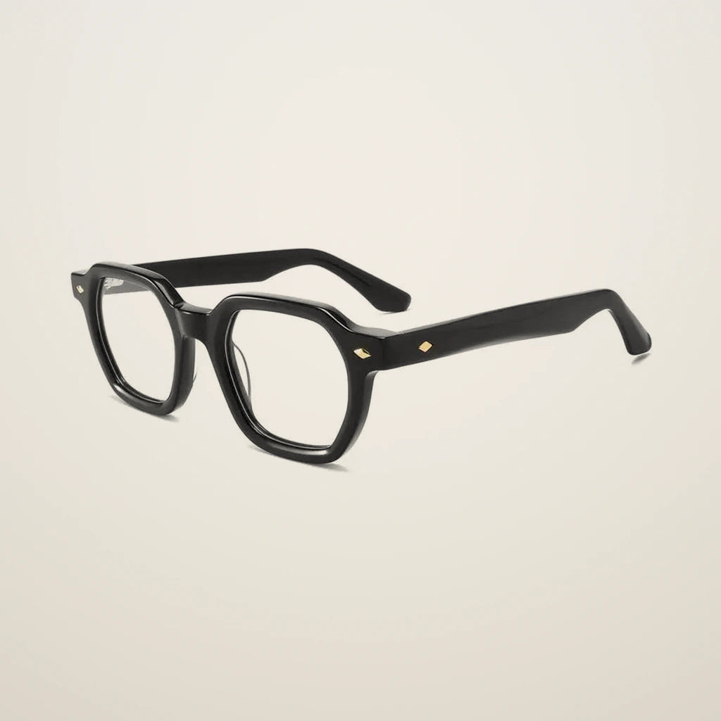 Gatenac Unisex Full Rim Polygon Square Acetate Reading Glasses G1157 - C1
