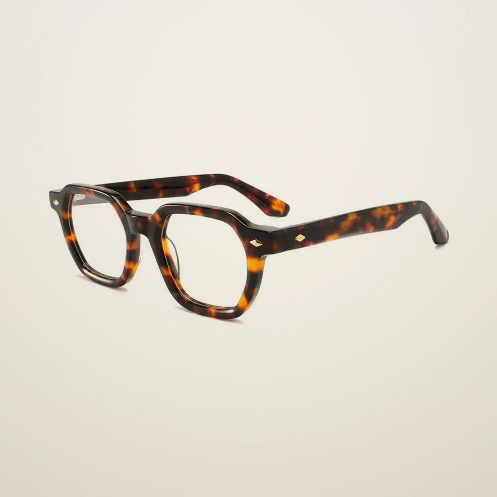 Gatenac Unisex Full Rim Polygon Square Acetate Reading Glasses G1157 - C2