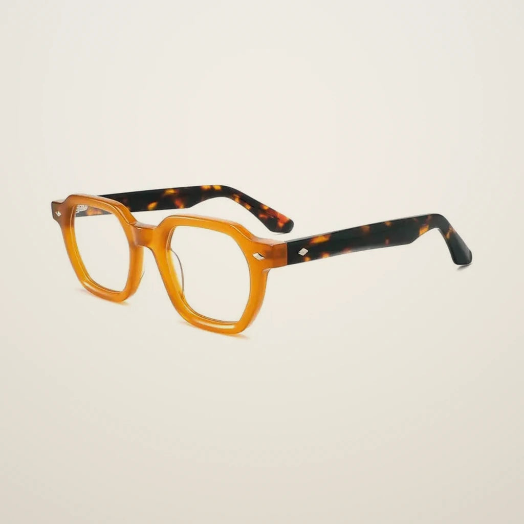 Gatenac Unisex Full Rim Polygon Square Acetate Reading Glasses G1157 - C3