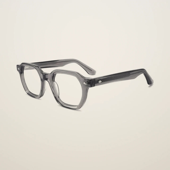 Gatenac Unisex Full Rim Polygon Square Acetate Reading Glasses G1157 - C4