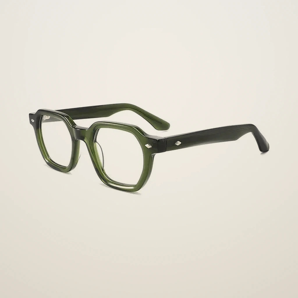 Gatenac Unisex Full Rim Polygon Square Acetate Reading Glasses G1157 - C5