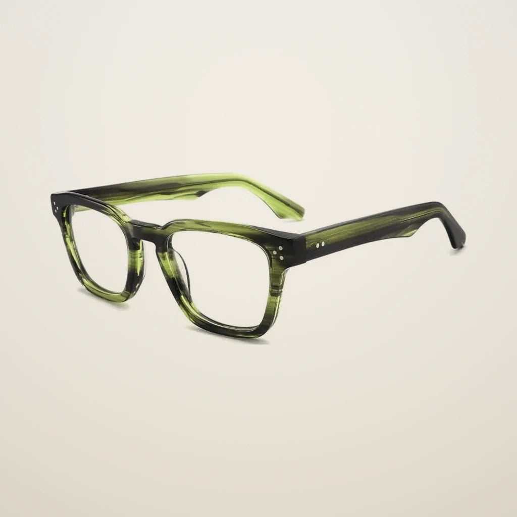 Gatenac Unisex Full Rim Square Acetate Reading Glasses G1159 - C4