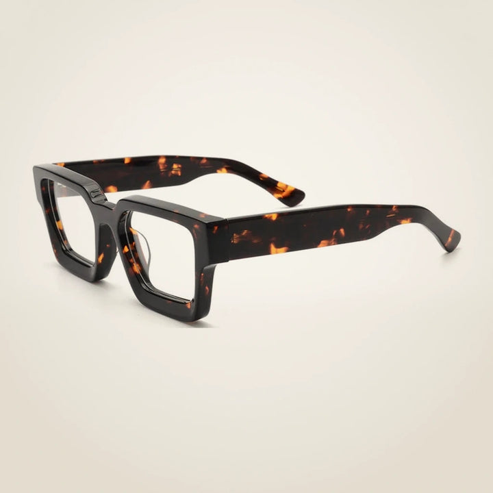 Gatenac Unisex Full Rim Polygon Brow Line Acetate Reading Glasses G1439 - C2