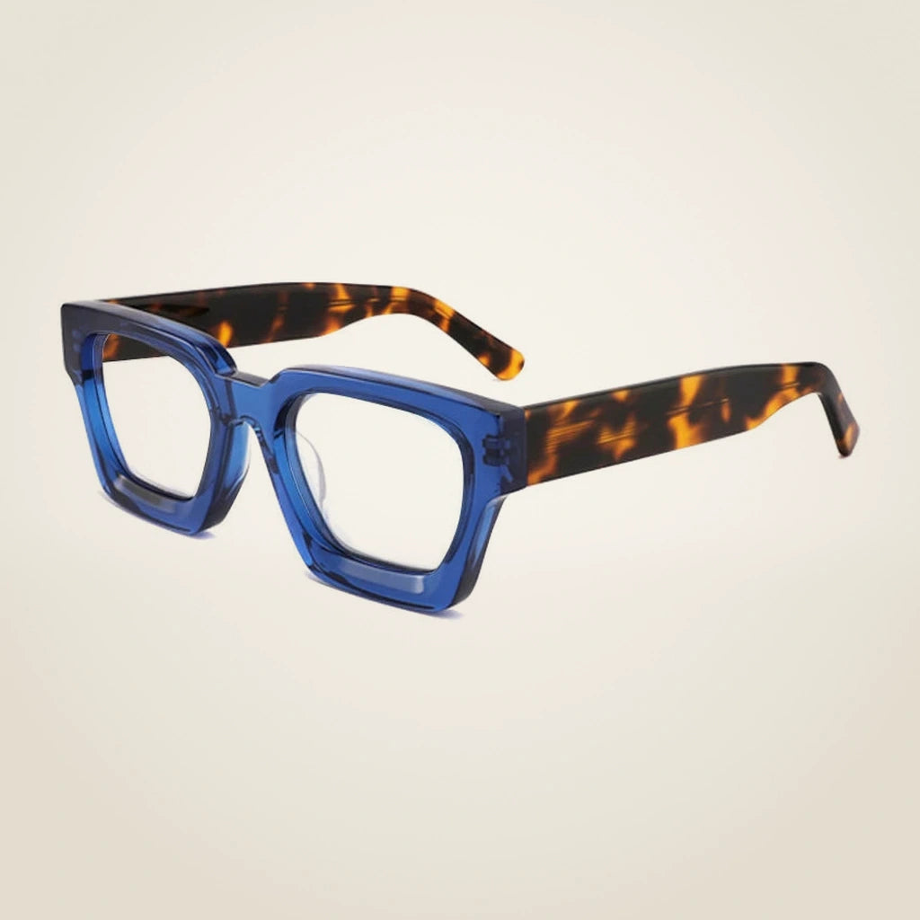 Gatenac Unisex Full Rim Polygon Brow Line Acetate Reading Glasses G1439 - C4