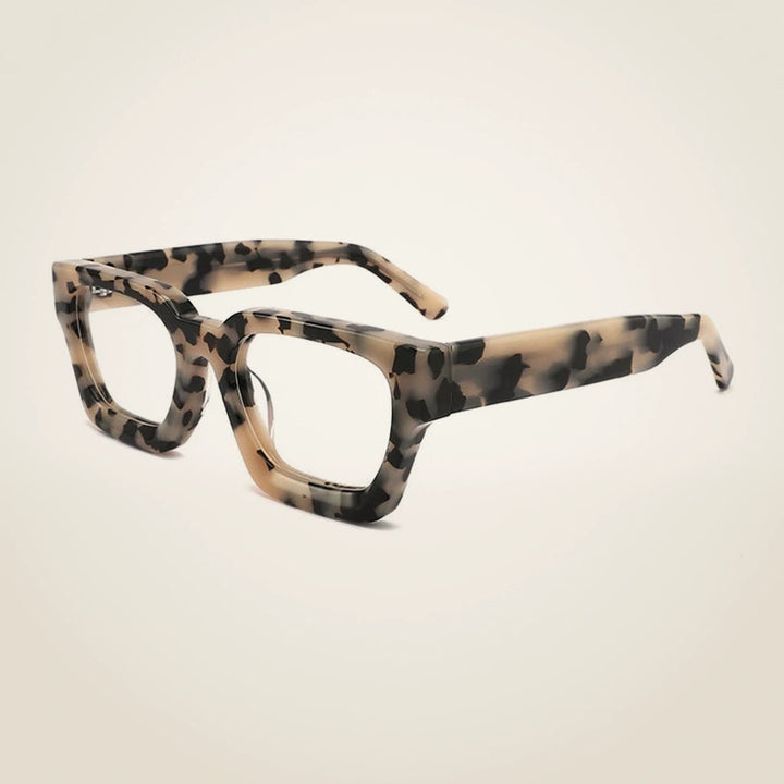 Gatenac Unisex Full Rim Polygon Brow Line Acetate Reading Glasses G1439 - C5