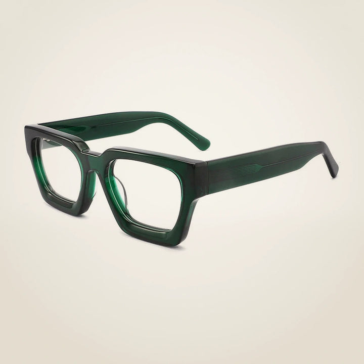 Gatenac Unisex Full Rim Polygon Brow Line Acetate Reading Glasses G1439 - C6