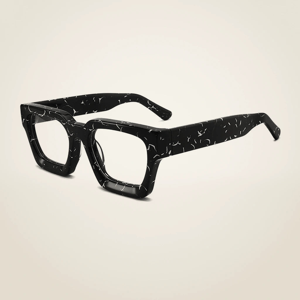Gatenac Unisex Full Rim Polygon Brow Line Acetate Reading Glasses G1439 - C7